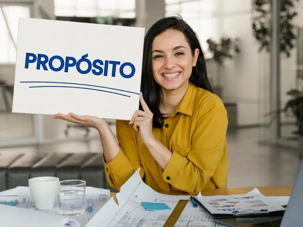 Profesional destacando la importancia del propósito y los valores en la elección de una empresa.