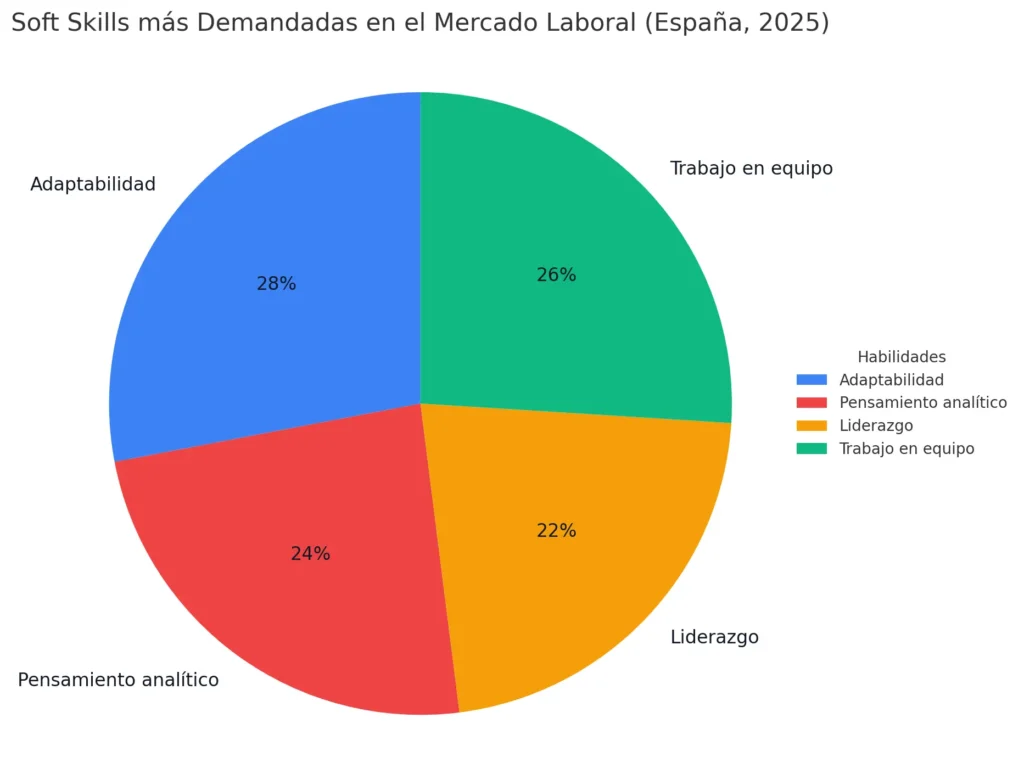 Soft skills más demandadas en España en 2025: adaptabilidad, trabajo en equipo, liderazgo y pensamiento analítico
